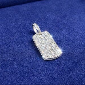 Small Dog Tag Silver Pendant